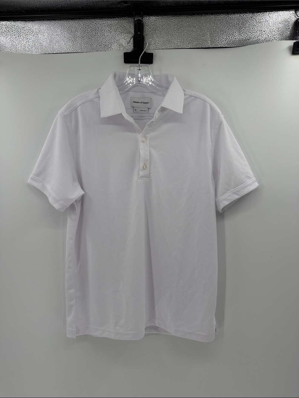 Ministry of Supply Men's Short Sleeve Performance Polo Shirt - White - Medium